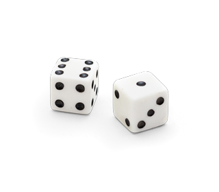 A pair of black and white dice