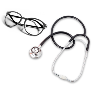 Glasses and stethoscope