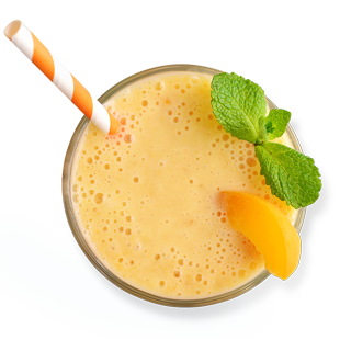 Orange smoothie with straw
