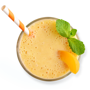 Orange smoothie with straw