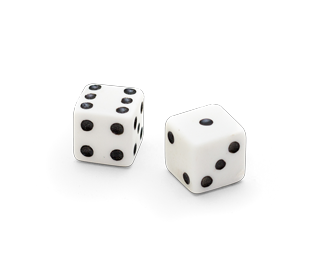 A pair of black and white dice