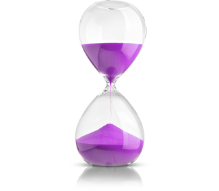 Hourglass with purple sand