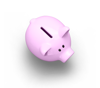 Pink piggy bank